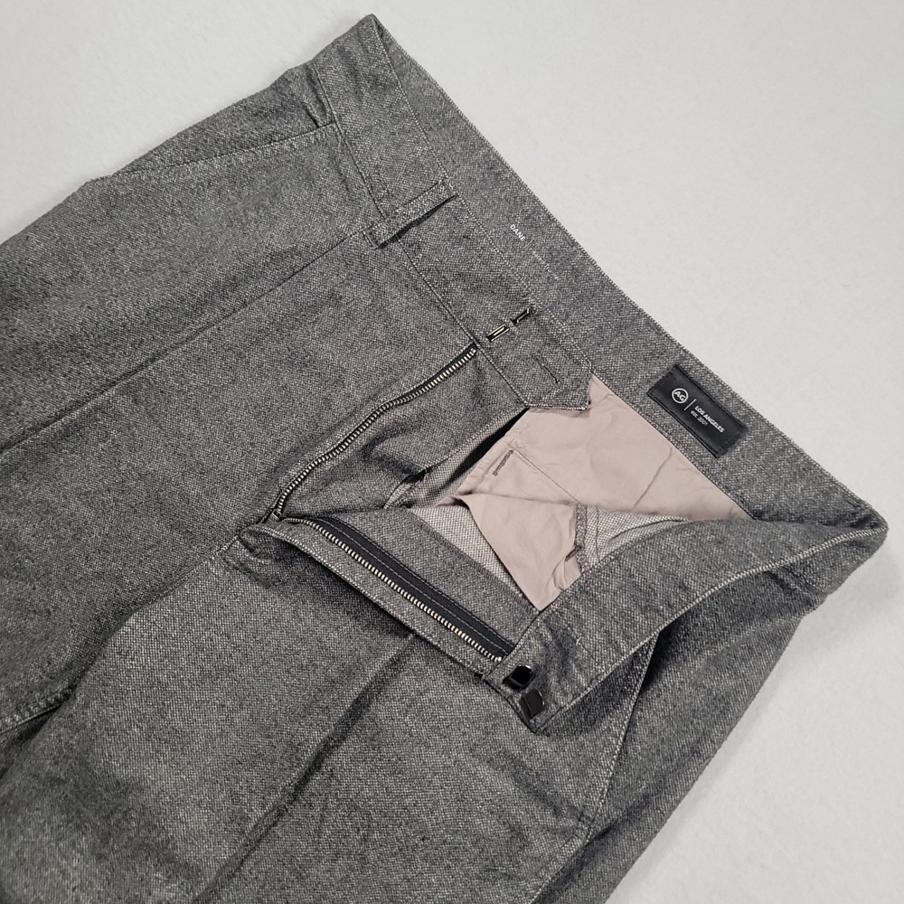 AG Adriano Goldschmied Dane Pleated Trouser Men 33x28 Static Grey Relaxed Cotton